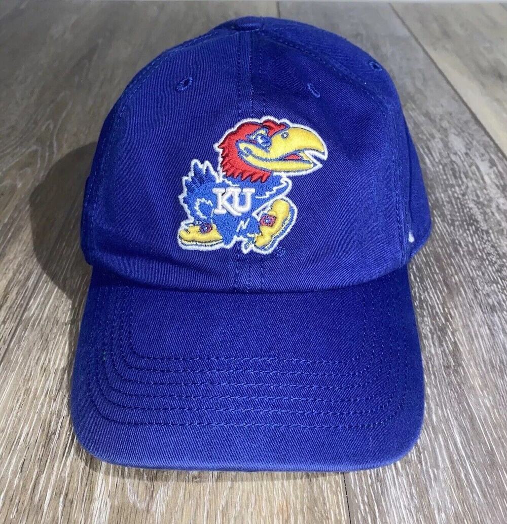 University of Kansas Jayhawks NCAA Blue Red Hat Large Logo '47 Brand Size Large